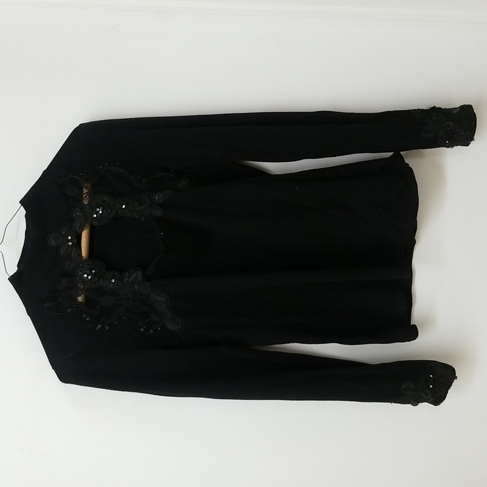 Women's Black Sequined Turtleneck